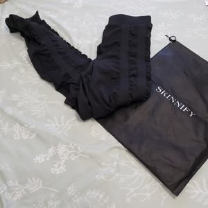 Skin Black Ruffled Leggings